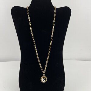 Wilhelmina Garcia 24" Necklace Ying Yang 18kt Gold Plate Over 925 Silver WG